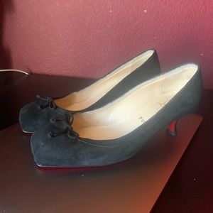 Christian Louboutin Suede Kitten Heel Shoes